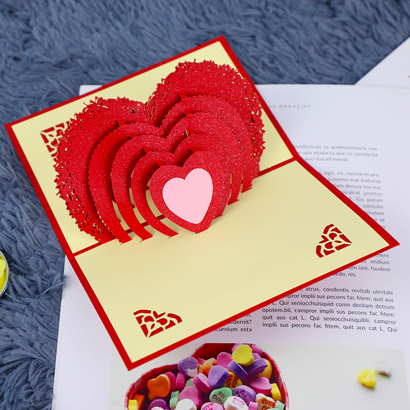 得印 2531 3D贺卡 爱心 二折式 红色 纸雕折叠立体贺卡按(个)销售 得印 2531 3D贺卡 爱心 二折式 红色 纸雕折叠立体贺卡按(个)销售