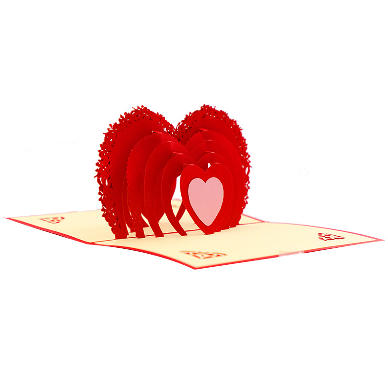 得印 2531 3D贺卡 爱心 二折式 红色 纸雕折叠立体贺卡按(个)销售 得印 2531 3D贺卡 爱心 二折式 红色 纸雕折叠立体贺卡按(个)销售
