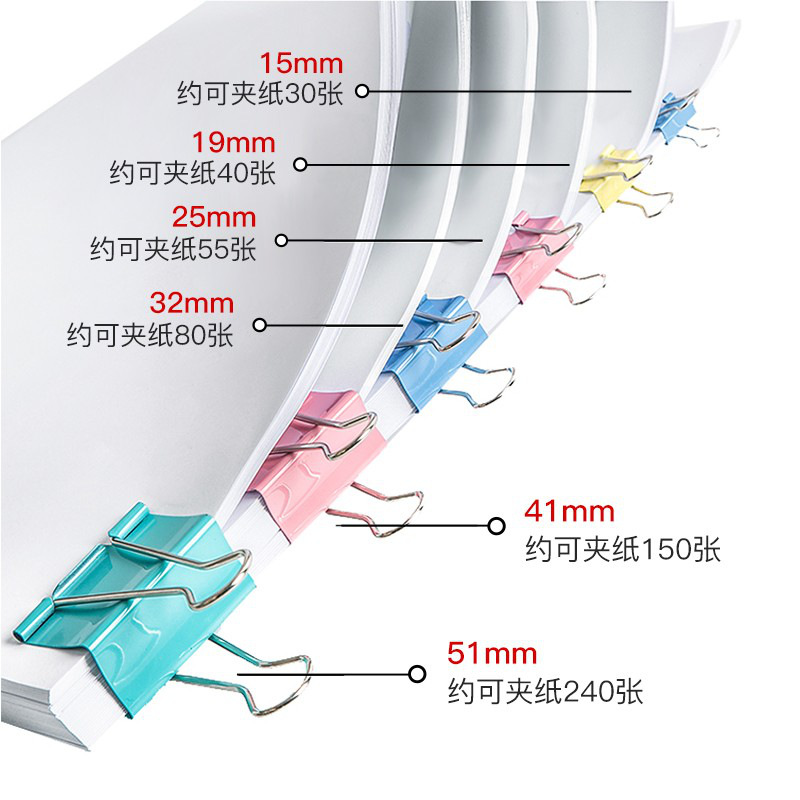 得印 4297 大号燕尾夹 24只41mm 彩色 文件分类 高效办公按盒销售