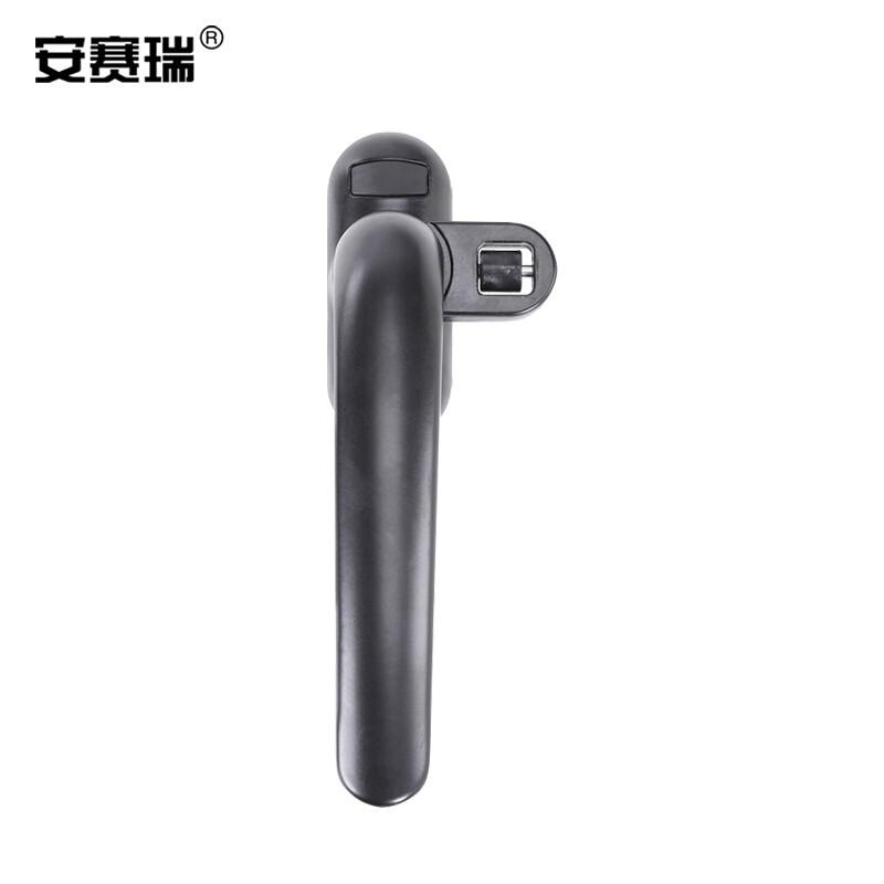 安赛瑞 520215 加厚圆角铝合金窗户执手 50型门窗执手 黑色 左执手  2个起订按个销售
