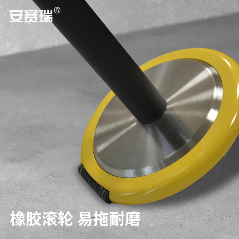 安赛瑞 1B00542 滚轮一米线栏 隔离带伸缩带 移动警戒线围栏 黑色带滚轮2米线款按个销售