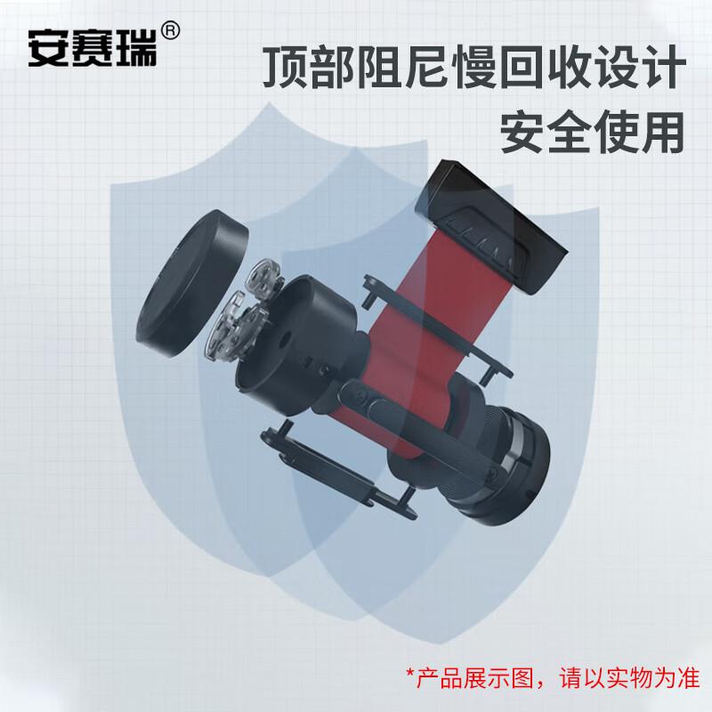 安赛瑞 1B00542 滚轮一米线栏 隔离带伸缩带 移动警戒线围栏 黑色带滚轮2米线款按个销售