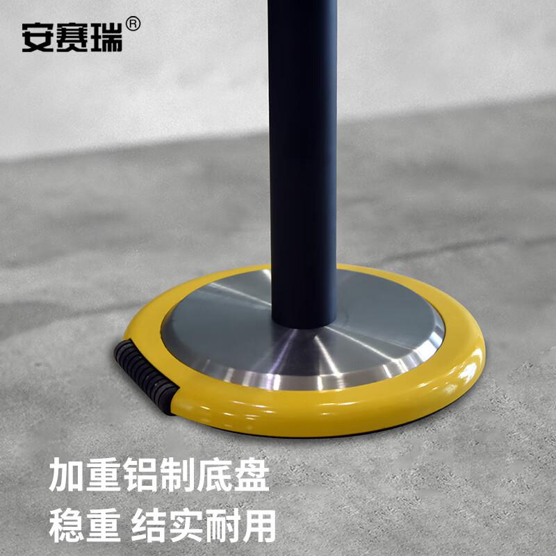 安赛瑞 1B00542 滚轮一米线栏 隔离带伸缩带 移动警戒线围栏 黑色带滚轮2米线款按个销售