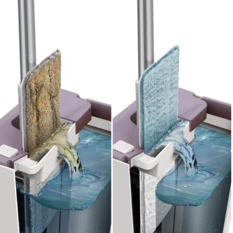 大卫 Z9 免手洗平板拖把 刮刮桶拖布干湿两用 一杆2配布按（套）销售