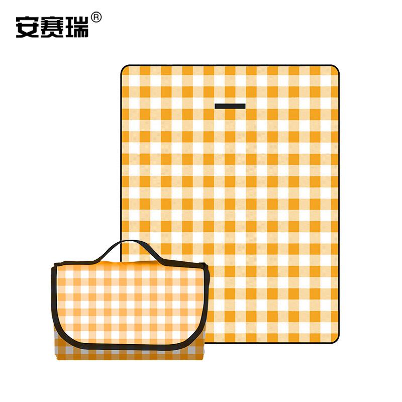 安赛瑞 1G00358 户外加厚防潮垫 耐磨牛津布 2x2米黄格子款按（个）销售