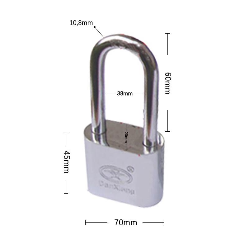 苏识 1610530 仿不锈钢挂锁电力表箱锁 70mm长梁通开 2把起订按（把）销售