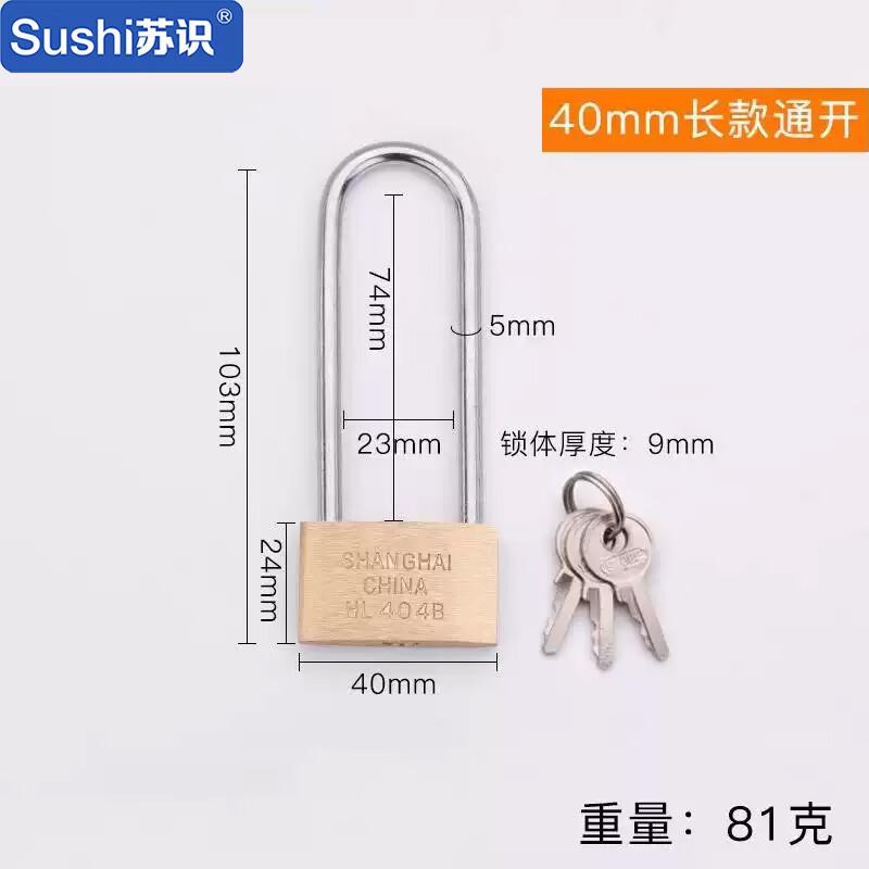 苏识 1610480 WJ0001 铜锁薄款地球牌挂锁 HL404长梁 3把起订按（把）销售