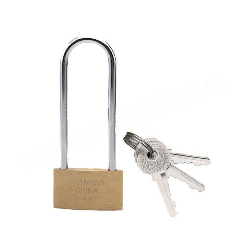 苏识 1610466 长梁黄铜挂锁 S-SS002 黄色 锁钩净高70mm 单开 含钥匙×3 2把起订按（把）销售