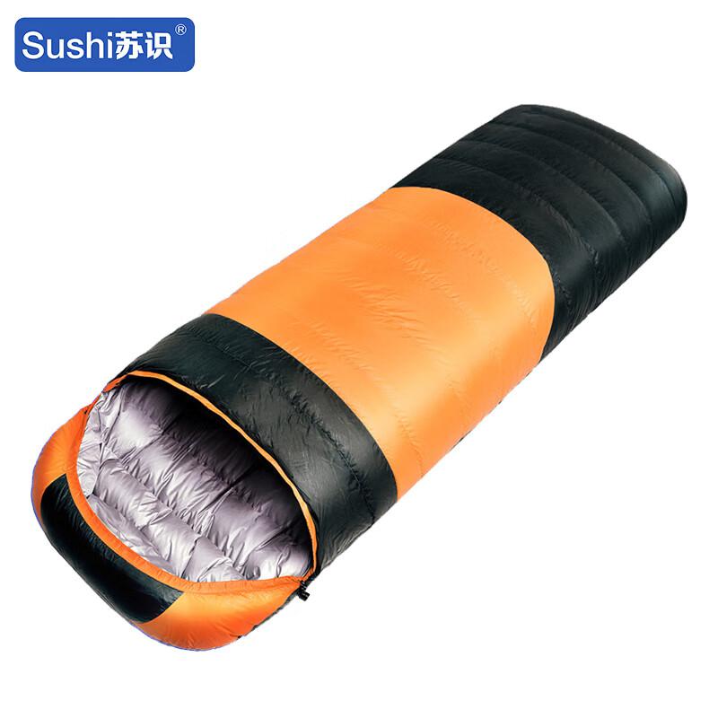 苏识 11320010 冬季旅行野营保暖成人羽绒棉睡袋 210*80cm1900g 桔色按（个）销售