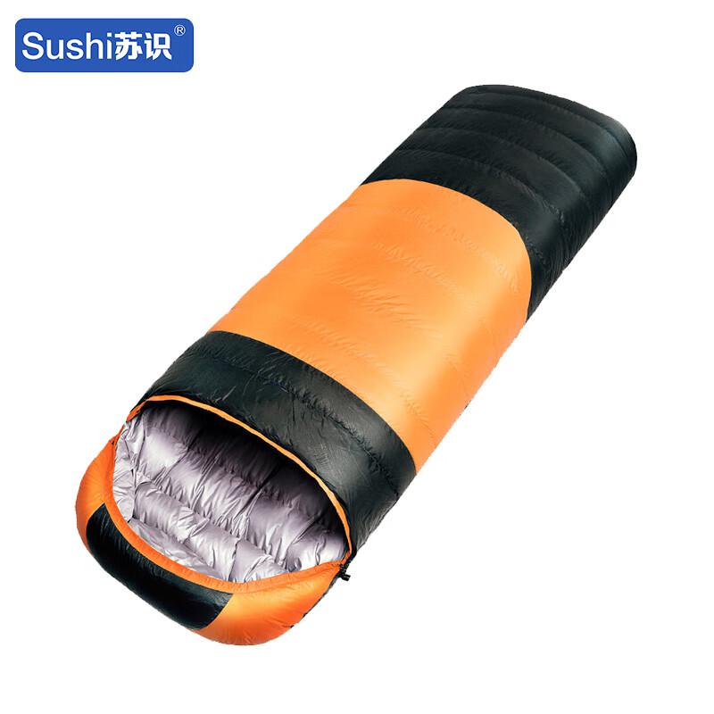 苏识 11320037 户外旅行野营特厚保暖信封式成人羽绒睡袋 210*80cm1500g 桔色按（个）销售