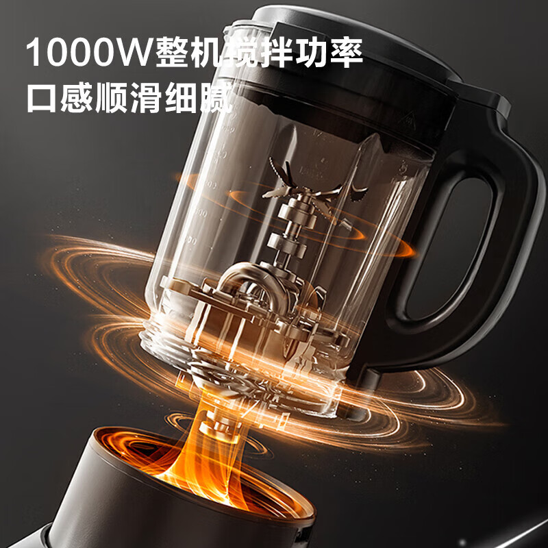美的 BL1076 豆浆机破壁机轻音熬煮双杯六叶刀不沾底预约磨粉一键清洗1.75L按（台）销售
