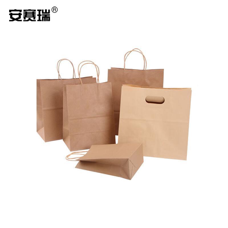 安赛瑞 28574 手提牛皮纸袋 21×15×27cm 本色 25个装 28574按（包）销售