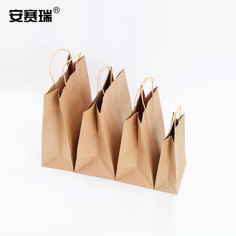 安赛瑞 28574 手提牛皮纸袋 21×15×27cm 本色 25个装 28574按（包）销售