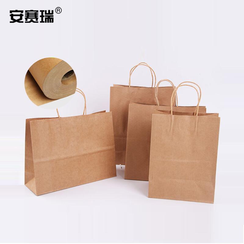 安赛瑞 28574 手提牛皮纸袋 21×15×27cm 本色 25个装 28574按（包）销售