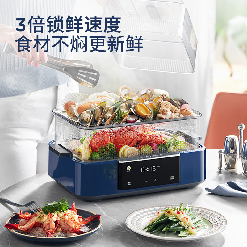 摩飞 MR1158 全透明视窗极速蒸锅 12L 蓝色 主机*1、说明书*1、维修卡*1按（台）销售