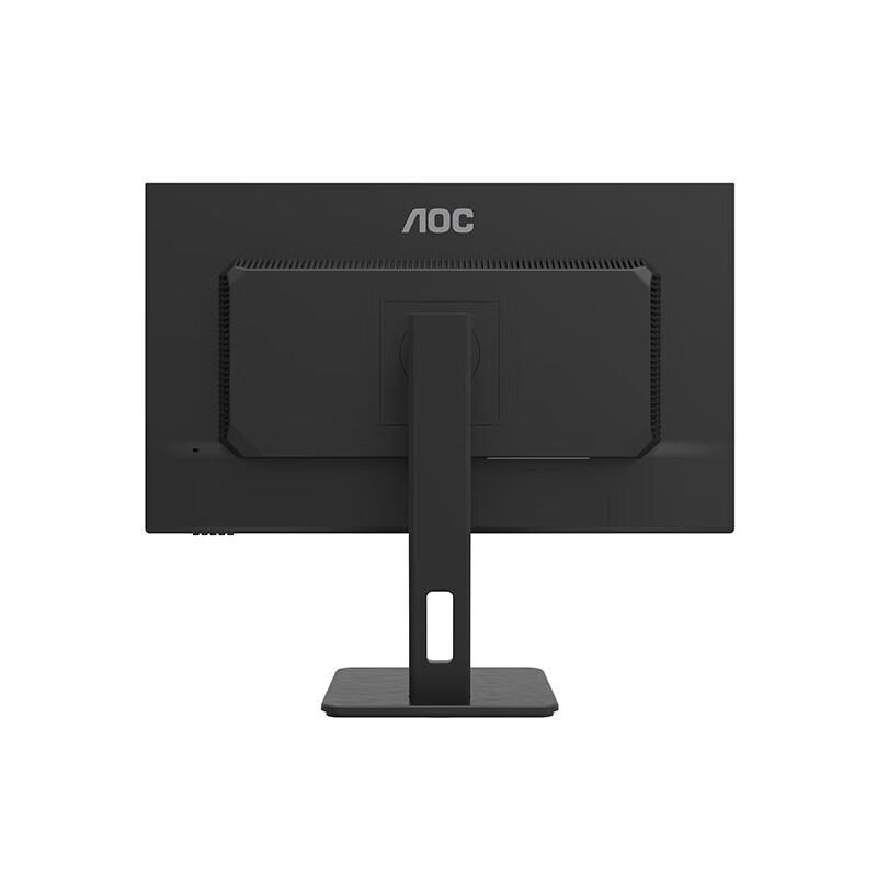 AOC U27P10 27英寸 4K高清 显示器 IPS广视角升降旋转支架 黑色按台销售