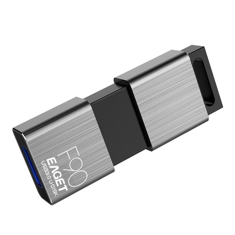 忆捷 F90 U盘 USB3.0高速金属推拉式车载商务优盘 USB3.0 32G  防尘 防水 防震按个销售