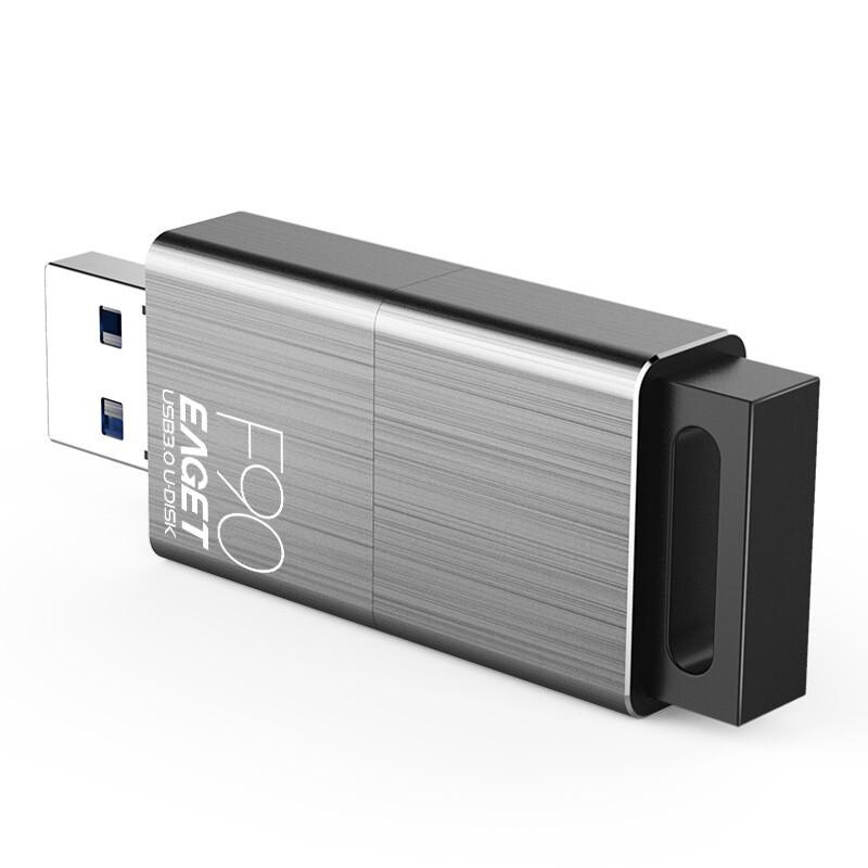 忆捷 F90 U盘 USB3.0高速金属推拉式车载商务优盘 USB3.0 32G  防尘 防水 防震按个销售