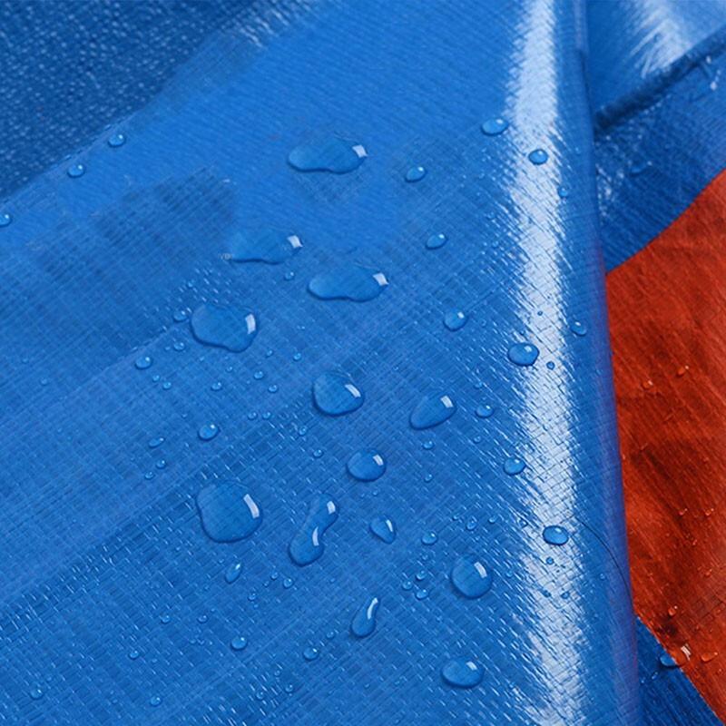柒亦辰 AJY670 160克加厚防雨布防水防晒遮阳棚布苫布盖布彩条布PE塑料篷布 4米*5米 蓝色/橘红色  2块起订按（块）销售