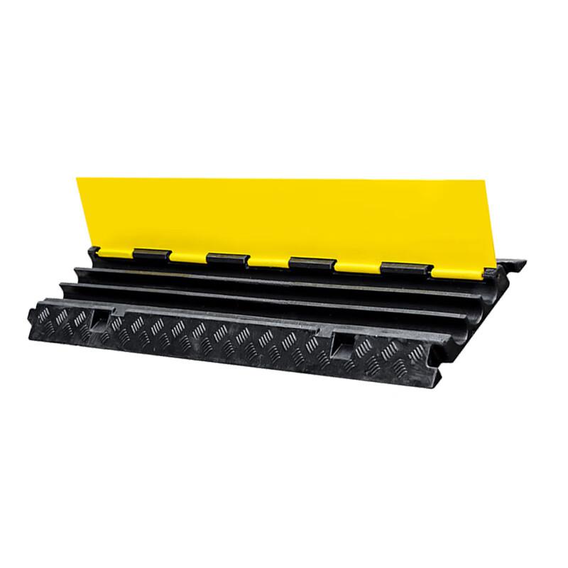 柒亦辰 QYC-1195 线槽减速带橡胶PVC电缆保护槽压线板 橡胶小三线槽  2个起订按（个）销售