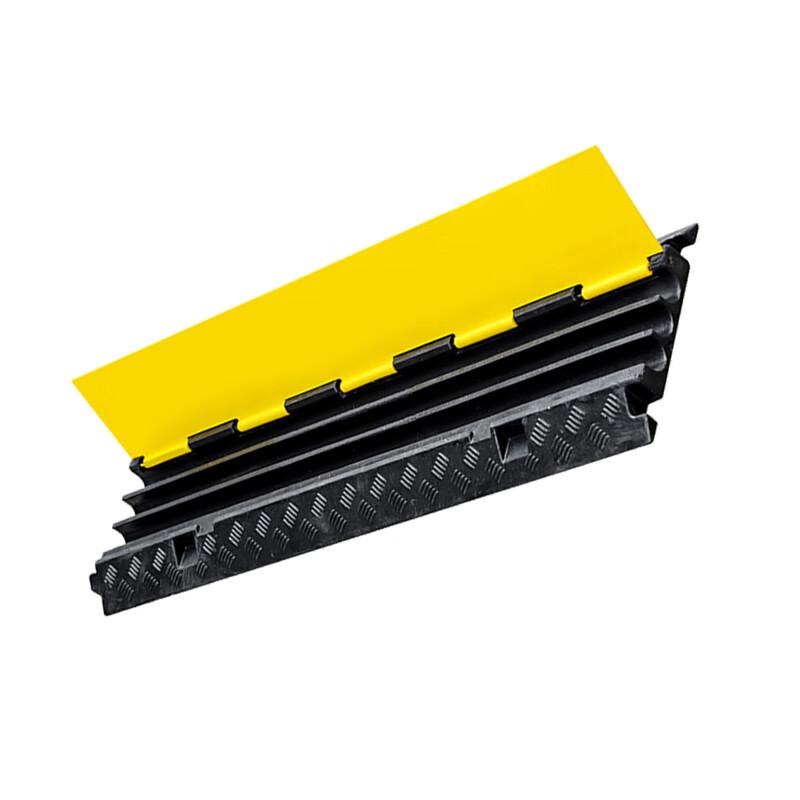 柒亦辰 QYC-1195 线槽减速带橡胶PVC电缆保护槽压线板 橡胶小三线槽  2个起订按（个）销售