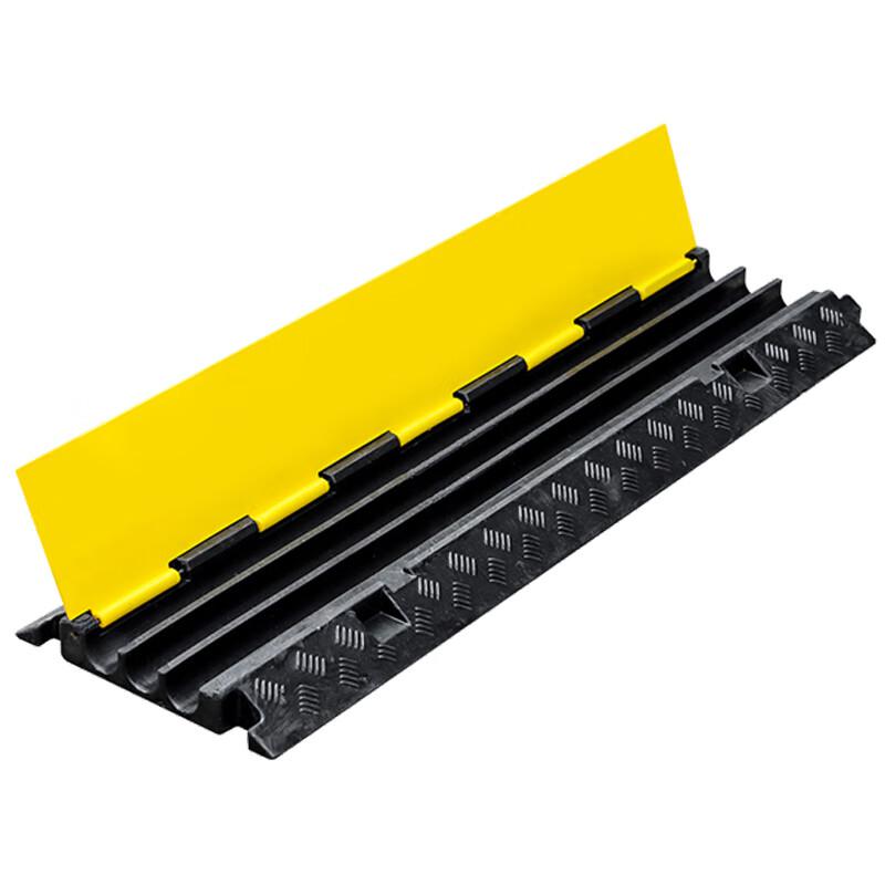 柒亦辰 QYC-1195 线槽减速带橡胶PVC电缆保护槽压线板 橡胶小三线槽  2个起订按（个）销售