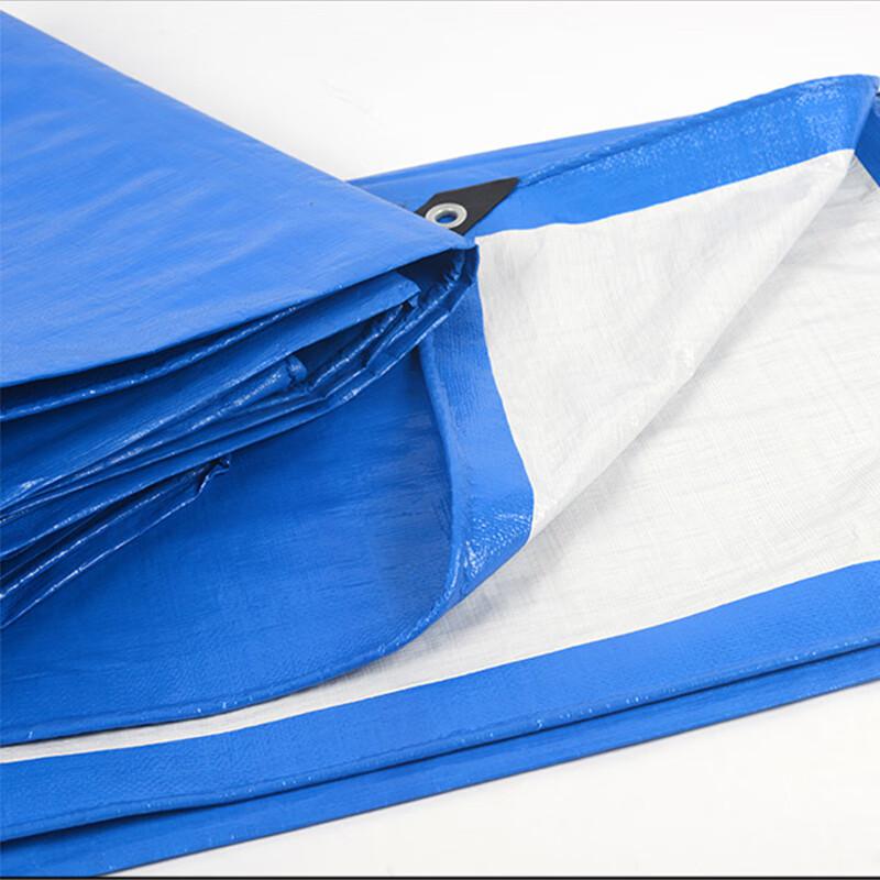 柒亦辰 QYC-3147 蓝白140克彩条布聚乙烯PE塑料防尘防灰防雨防水防晒遮阳篷布 0.18mm厚 3x5米  3张起订按张销售