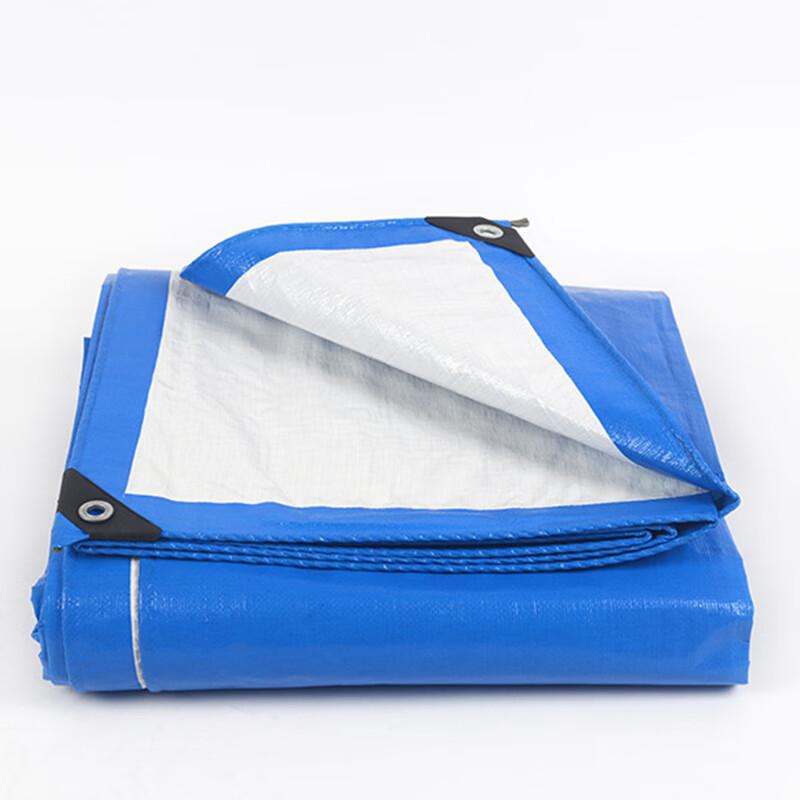 柒亦辰 QYC-3147 蓝白140克彩条布聚乙烯PE塑料防尘防灰防雨防水防晒遮阳篷布 0.18mm厚 3x5米  3张起订按张销售