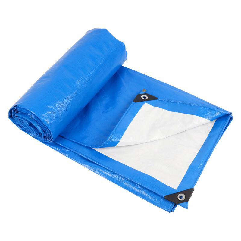 柒亦辰 QYC-3150 蓝白140克彩条布聚乙烯PE塑料防尘防灰防雨防水防晒遮阳篷布 0.18mm厚 4x5米  2张起订按张销售