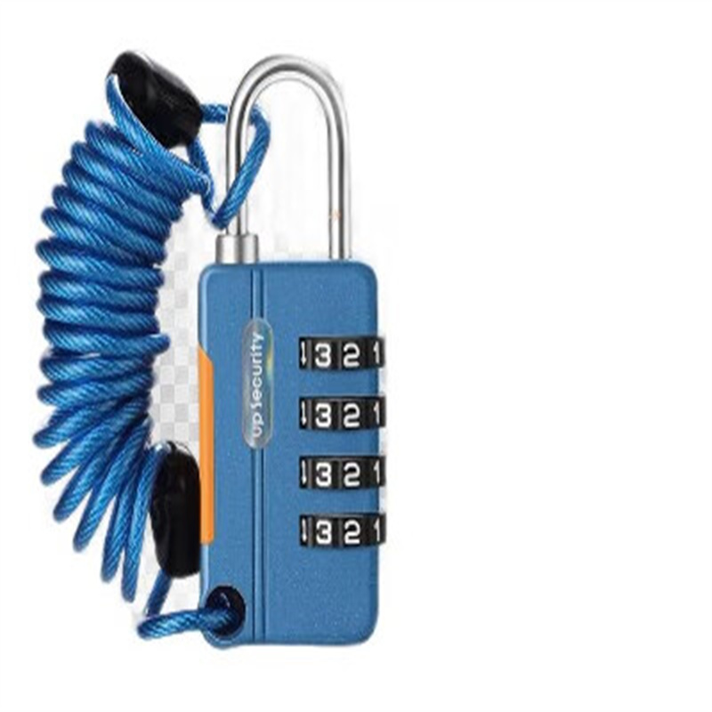 柒亦辰 QYC-3288 升级型箱包密码挂锁更衣储物柜密码锁 4位密码锁-蓝色（钢绳款）  9个起订按（个）销售