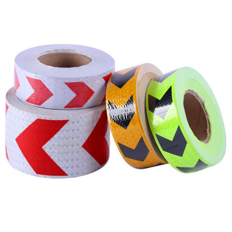 伏兴 C1122 车身反光贴 晶格反光膜汽车反光条 箭头反光条-荧光绿5cm按（卷）销售