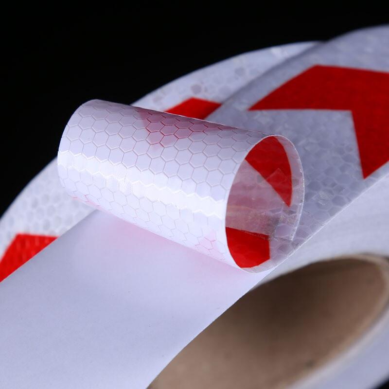 伏兴 C1122 车身反光贴 晶格反光膜汽车反光条 箭头反光条-荧光绿5cm按（卷）销售