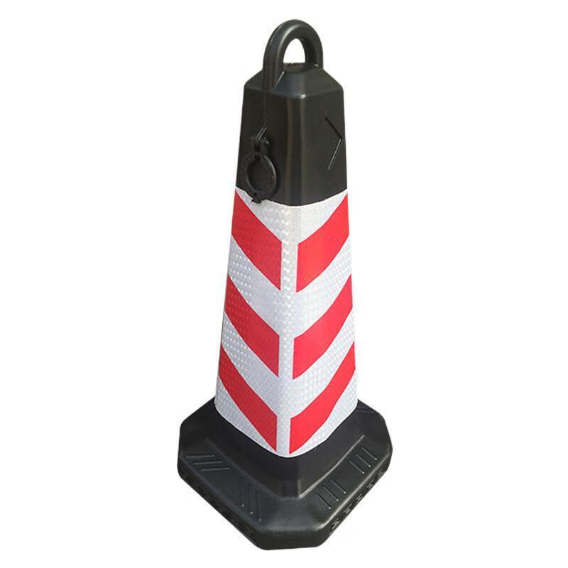 伏兴 C1367 反光路锥塑料方锥 68cm塑料方锥侧环款红白斜纹（无字警示）按（个）销售