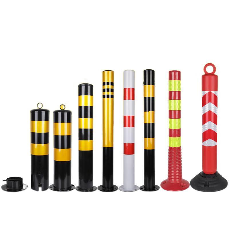伏兴 C1394 钢管警示柱隔离柱防撞铁立柱 反光路桩分道隔离安全桩 30cm固定款管径114mm壁厚1.2mm按（根）销售