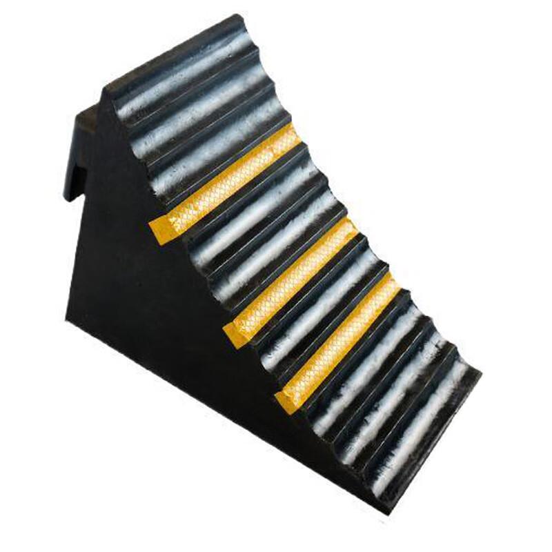 伏兴 C1453 橡胶止退器 阻车器斜坡阻退器车轮定位器挡车器 [适用2吨内汽车-3kg]25*16*18cm空心款按（个）销售