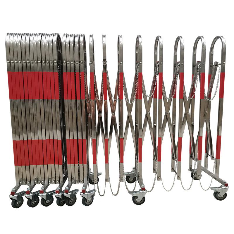 伏兴 C1542 不锈钢伸缩护栏 可移动拱形伸缩围栏可折叠移动防护栏 红色高1.1米（1米价格 3米起订）按（米）销售