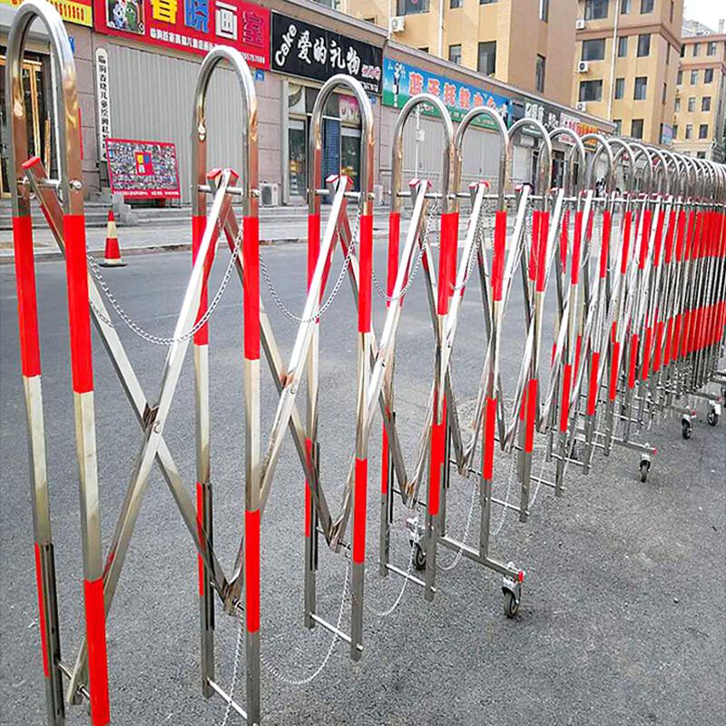 伏兴 C1542 不锈钢伸缩护栏 可移动拱形伸缩围栏可折叠移动防护栏 红色高1.1米（1米价格 3米起订）按（米）销售