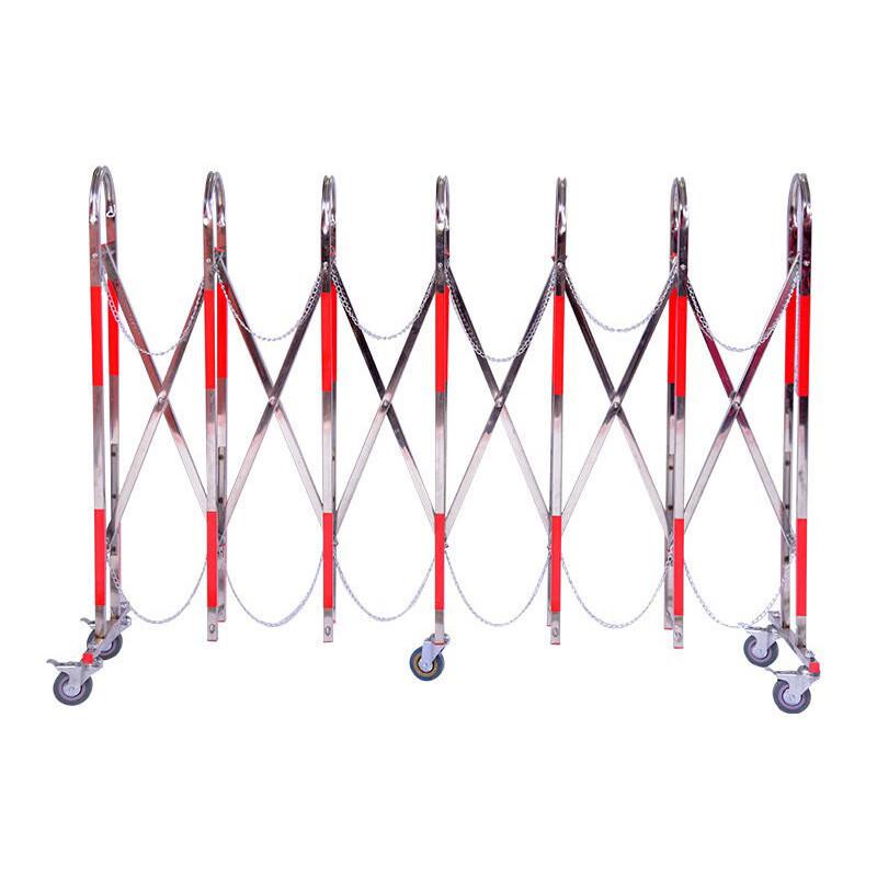 伏兴 C1542 不锈钢伸缩护栏 可移动拱形伸缩围栏可折叠移动防护栏 红色高1.1米（1米价格 3米起订）按（米）销售