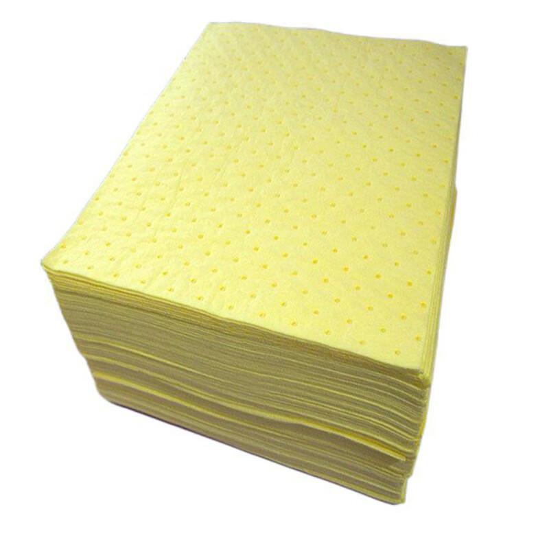 伏兴 C1966 吸液棉吸油棉 片状吸附棉化学品吸液耐酸碱吸液棉 黄色聚丙烯40*50cm*3mm(100片/箱)按（箱）销售