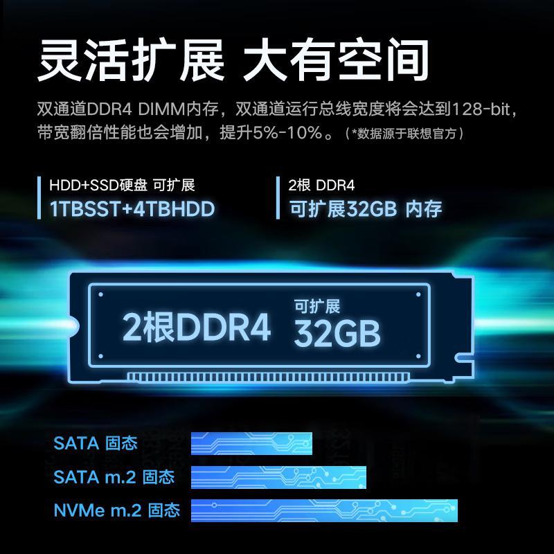 联想 开天M740ZP 台式电脑套机 腾D2000 黑色 8G/512G/2G独显/23.8英寸/正版麒麟系统(三年)按台销售