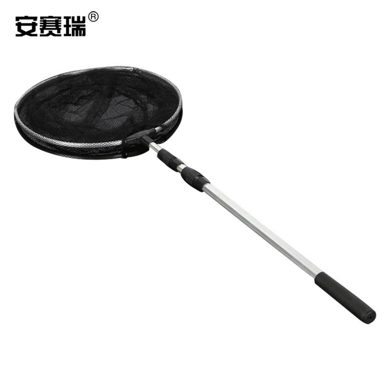 安赛瑞 7A00591 抄网 铝合金可伸缩抄网 超市水产养殖网兜 1.9米带铝合金网头 网头直径36cm 黑色按（个）销售