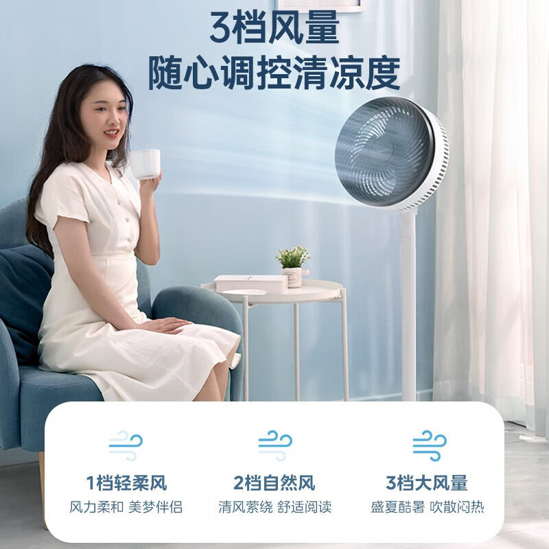 美的 FGA24UXC 循环扇 30W 黑白色按台销售