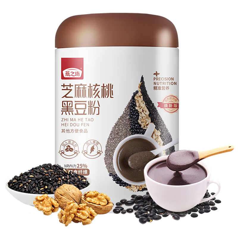 燕之坊 芝麻核桃 黑豆粉 500g按（罐）销售