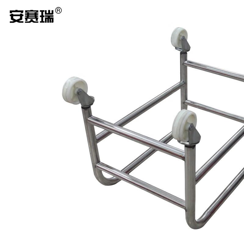 安赛瑞 16313 不锈钢购物篮底座 可移动架托存放架 带轮 470×350×440mm按（个）销售