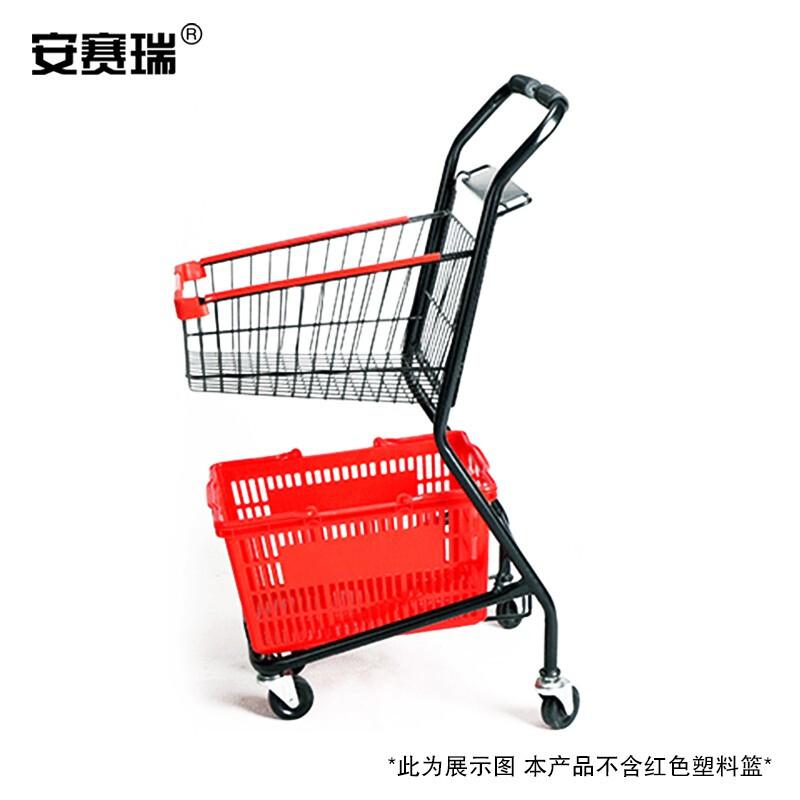 安赛瑞 16319 双层提篮车 超市购物车 双层框架 48×42×98cm 黑色按（个）销售
