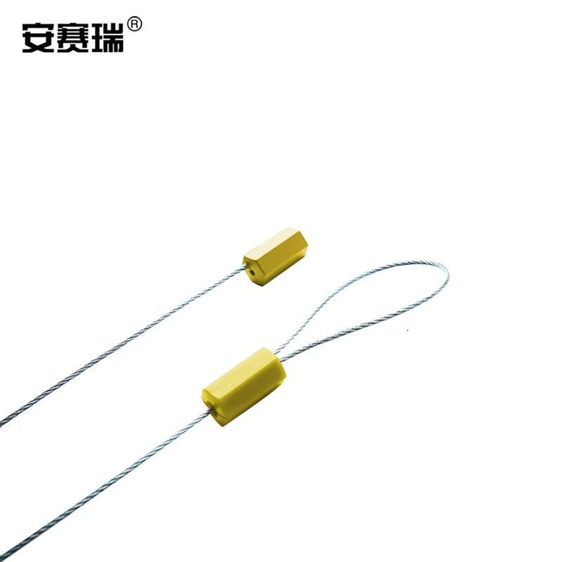 安赛瑞 23472 抽紧式钢丝铅封 钢丝封条 一次性封签 1.8x295mm（100根装） 黄色按（包）销售
