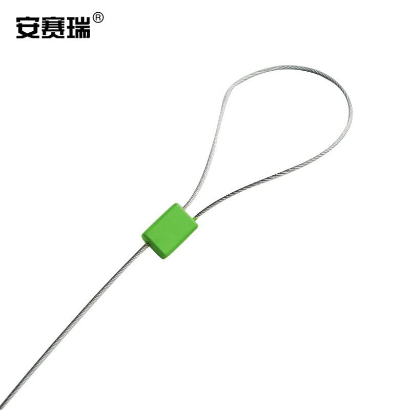安赛瑞 23477 抽紧式方头钢丝铅封 防盗钢丝封条 1.8x400mm（100根装） 绿色按（包）销售