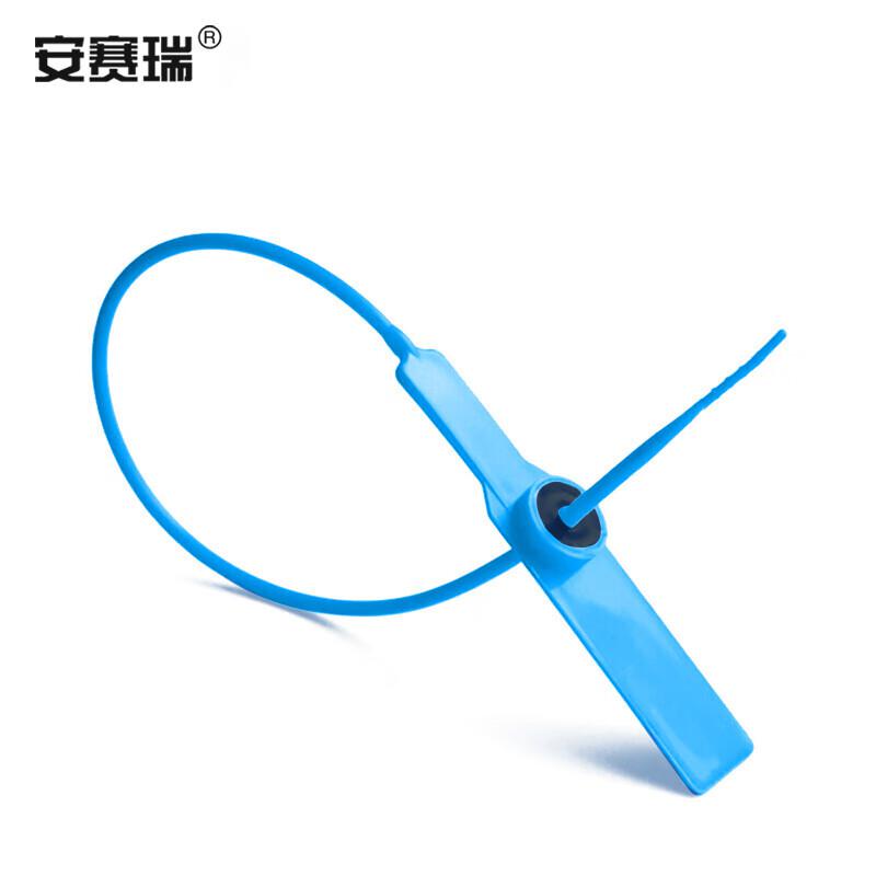安赛瑞 23486 塑料封条 一次性塑料铅封 全长28cm（100根装） 蓝色按（包）销售