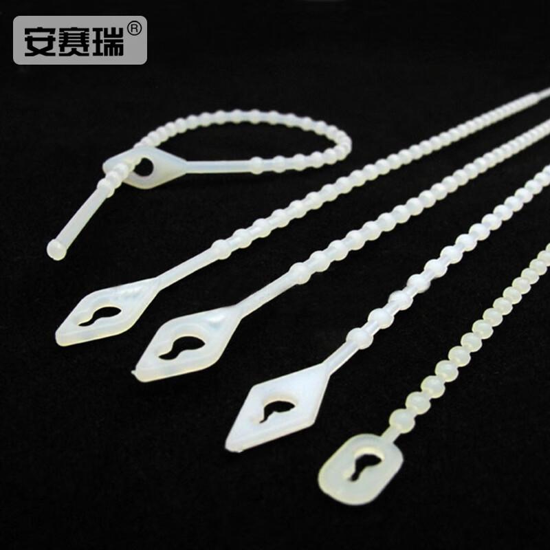 安赛瑞 24487 珠形可松式活扣扎带 尼龙理线带 1.5*100mm(1000个装) 白色按(包)销售 安赛瑞 24487 珠形可松式活扣扎带 尼龙理线带 1.5*100mm(1000个装) 白色按(包)销售