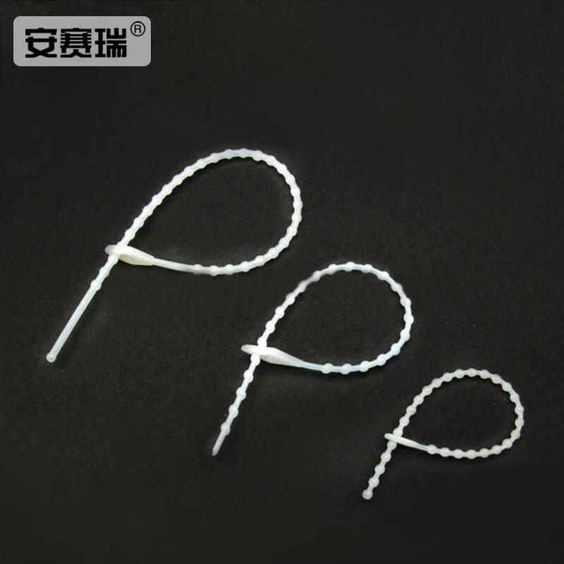 安赛瑞 24487 珠形可松式活扣扎带 尼龙理线带 1.5*100mm(1000个装) 白色按(包)销售 安赛瑞 24487 珠形可松式活扣扎带 尼龙理线带 1.5*100mm(1000个装) 白色按(包)销售